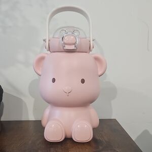 Cute Pink Bear Shaped Bottle With Strap